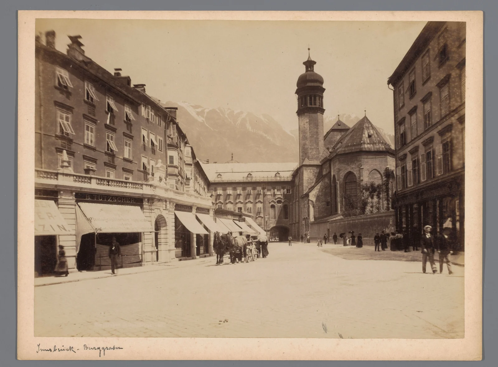 Burggraben in Innsbruck, Aufnahme zwischen 1850 und 1920