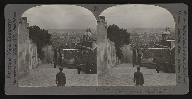 Alte Schlosstreppe zur Karlsbrücke, Prag, 1921